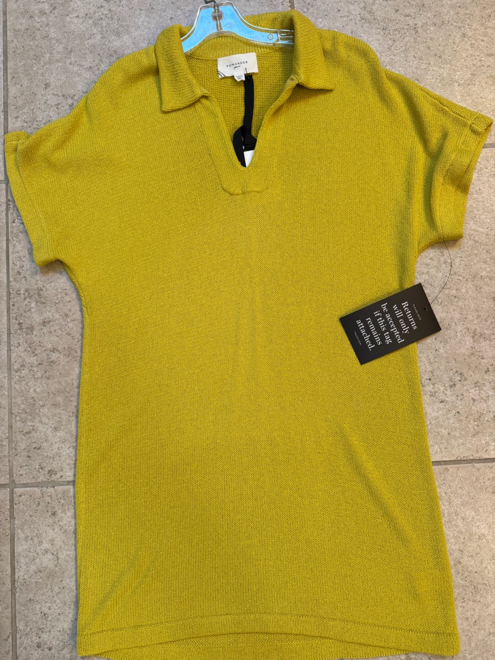 NWT Tuckernuck Pomander Place Lemongrass Knit Maren Mini Polo Dress XS/S